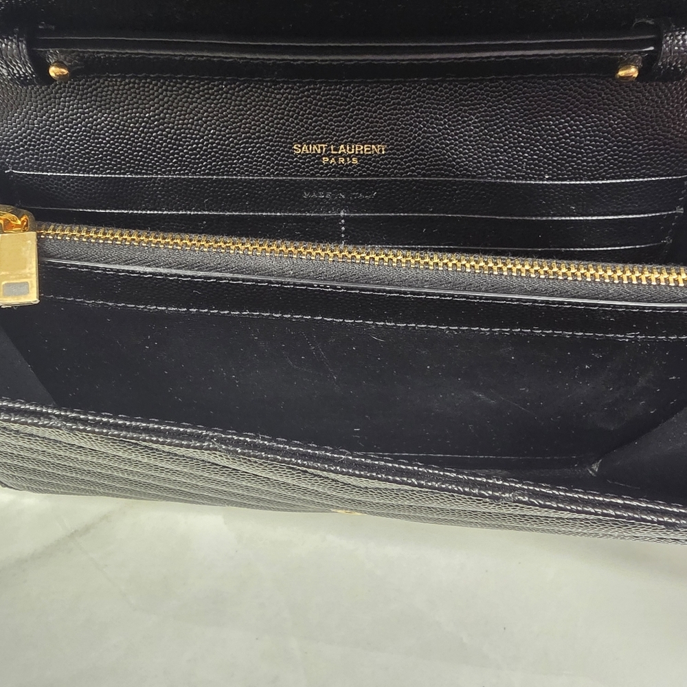 Saint Laurent Black Quilted Leather Crossbody Bag - Picture 11 of 13